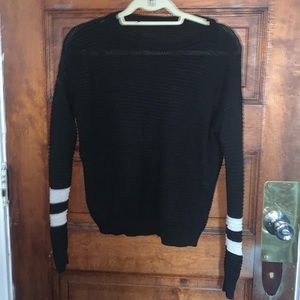 navy brandy melville sweater with white stripes